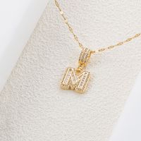 Stainless Steel 18K Gold Plated Hip-Hop Simple Style Plating Inlay Letter Zircon Pendant Necklace sku image 13