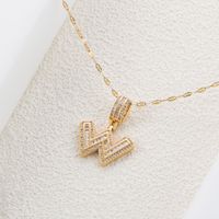 Stainless Steel 18K Gold Plated Hip-Hop Simple Style Plating Inlay Letter Zircon Pendant Necklace sku image 23