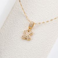 Stainless Steel 18K Gold Plated Hip-Hop Simple Style Plating Inlay Letter Zircon Pendant Necklace sku image 24