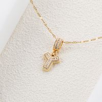 Stainless Steel 18K Gold Plated Hip-Hop Simple Style Plating Inlay Letter Zircon Pendant Necklace sku image 25