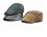 Unisex Retro British Style Plaid Curved Eaves Beret Hat main image 5