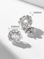 1 Pair Sweet Shiny Round Plating Inlay Sterling Silver Zircon Silver Plated Ear Studs main image 2