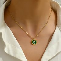 Vintage Style Simple Style Sunflower Titanium Steel Plating 18k Gold Plated Pendant Necklace main image 5