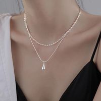 Elegant Water Droplets Solid Color Sterling Silver Plating Silver Plated Pendant Necklace main image 6
