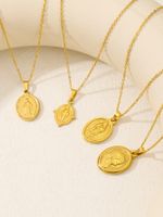 Elegant Classical Solid Color Stainless Steel Plating 18k Gold Plated Pendant Necklace main image 1