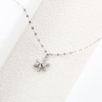 Simple Style Snowflake Stainless Steel Plating Inlay Zircon Pendant Necklace main image 1