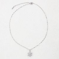 Simple Style Snowflake Stainless Steel Plating Inlay Zircon Pendant Necklace main image 4