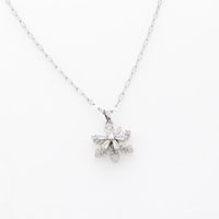 Simple Style Snowflake Stainless Steel Plating Inlay Zircon Pendant Necklace main image 2