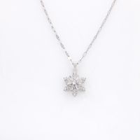 Simple Style Snowflake Stainless Steel Plating Inlay Zircon Pendant Necklace sku image 1