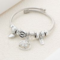 Elegant Simple Style Heart Shape Flower Stainless Steel Plating Inlay Zircon Bracelets main image 5