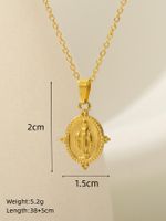 Elegant Classical Solid Color Stainless Steel Plating 18k Gold Plated Pendant Necklace sku image 2