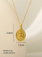 Elegant Classical Solid Color Stainless Steel Plating 18k Gold Plated Pendant Necklace sku image 4