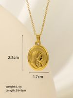 Elegant Classical Solid Color Stainless Steel Plating 18k Gold Plated Pendant Necklace sku image 3