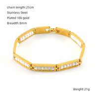 Fashion Geometric Stainless Steel Gold Plated Beads Bracelets sku image 10
