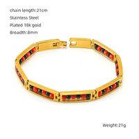 Fashion Geometric Stainless Steel Gold Plated Beads Bracelets sku image 6