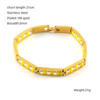 Fashion Geometric Stainless Steel Gold Plated Beads Bracelets sku image 9