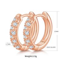 Elegant Solid Color Sterling Silver Gra Inlay Moissanite Rose Gold Plated White Gold Plated Gold Plated Earrings sku image 1