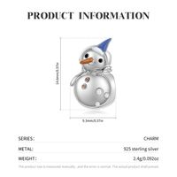 Simple Style Classic Style Snowman Sterling Silver Epoxy Inlay Pearl Charms Jewelry Accessories main image 4