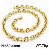 Titanium Steel 18K Gold Plated Fashion Plating Geometric Necklace sku image 17