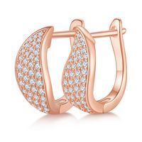 Elegant Lady Geometric Sterling Silver Gra Inlay Moissanite Rose Gold Plated White Gold Plated Gold Plated Earrings main image 7