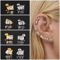1 Piece Nose Rings & Studs Simple Style Classic Style Geometric Copper Inlay Zircon Nose Rings & Studs main image 3