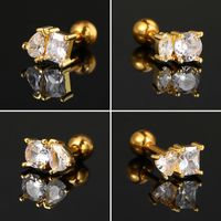 1 Piece Nose Rings & Studs Simple Style Classic Style Geometric Copper Inlay Zircon Nose Rings & Studs main image 7