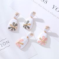 1 Pair Simple Style Flower Enamel Alloy Drop Earrings main image 3