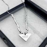 Casual Cool Style Triangle Stainless Steel Copper Pendant Necklace sku image 1