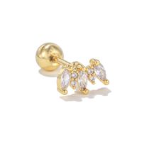 1 Piece Ig Style Simple Style Animal Flower Plating Inlay Brass Zircon 18k Gold Plated White Gold Plated Ear Studs sku image 11