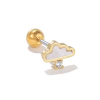 1 Piece Ig Style Simple Style Tiger Butterfly Plating Inlay Brass Zircon 18k Gold Plated White Gold Plated Ear Studs sku image 7