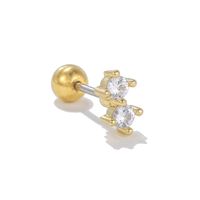 1 Piece Ig Style Simple Style Tiger Butterfly Plating Inlay Brass Zircon 18k Gold Plated White Gold Plated Ear Studs sku image 1