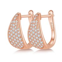 Elegant Classic Style Geometric Sterling Silver Gra Inlay Moissanite Rose Gold Plated White Gold Plated Gold Plated Earrings main image 4