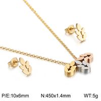 Stainless Steel Titanium Steel 18K Gold Plated Simple Style Commute Plating Geometric Earrings Necklace sku image 2