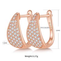 Elegant Classic Style Geometric Sterling Silver Gra Inlay Moissanite Rose Gold Plated White Gold Plated Gold Plated Earrings sku image 1