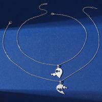 Großhandel Einfacher Stil Herzform Rostfreier Stahl Halskette Mit Anhänger main image 4