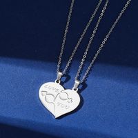 Wholesale Simple Style Heart Shape Stainless Steel Pendant Necklace sku image 1
