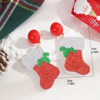 1 Pair Cute Christmas Socks Arylic Drop Earrings main image 2