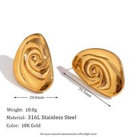 1 Pair Vintage Style Simple Style Solid Color Plating Stainless Steel 18k Gold Plated Ear Studs main image 5