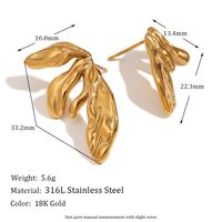1 Pair Simple Style Classic Style Irregular Solid Color Plating Stainless Steel 18k Gold Plated Ear Studs main image 5