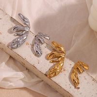 1 Pair Simple Style Classic Style Irregular Solid Color Plating Stainless Steel 18k Gold Plated Ear Studs main image 3
