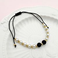 Wholesale Jewelry Simple Style Color Block Artificial Pearl Rope Haematite Beaded Wristband sku image 2