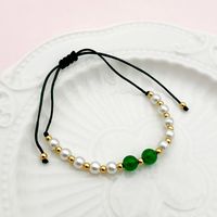 Wholesale Jewelry Simple Style Color Block Artificial Pearl Rope Haematite Beaded Wristband sku image 1