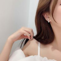 1 Pair Simple Style Korean Style Geometric Plating Inlay Alloy Artificial Rhinestones Artificial Pearls White Gold Plated Gold Plated Ear Studs main image 8