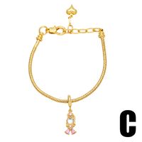 Simple Style Mermaid Copper Plating Inlay Zircon 18k Gold Plated Bracelets main image 4