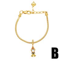 Simple Style Mermaid Copper Plating Inlay Zircon 18k Gold Plated Bracelets main image 5