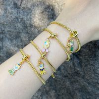 Simple Style Mermaid Copper Plating Inlay Zircon 18k Gold Plated Bracelets main image 1