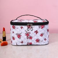 Elegant Butterfly Pu Leather Square Makeup Bags sku image 6