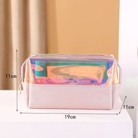 Vacation Solid Color Tpu Storage Bag Makeup Bags sku image 2