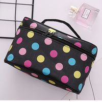 Vintage Style Round Dots Polyester Sewing Thread Square Makeup Bags sku image 1