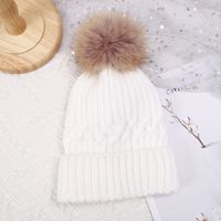 Women's Basic Simple Style Solid Color Pom Poms Eaveless Wool Cap sku image 3